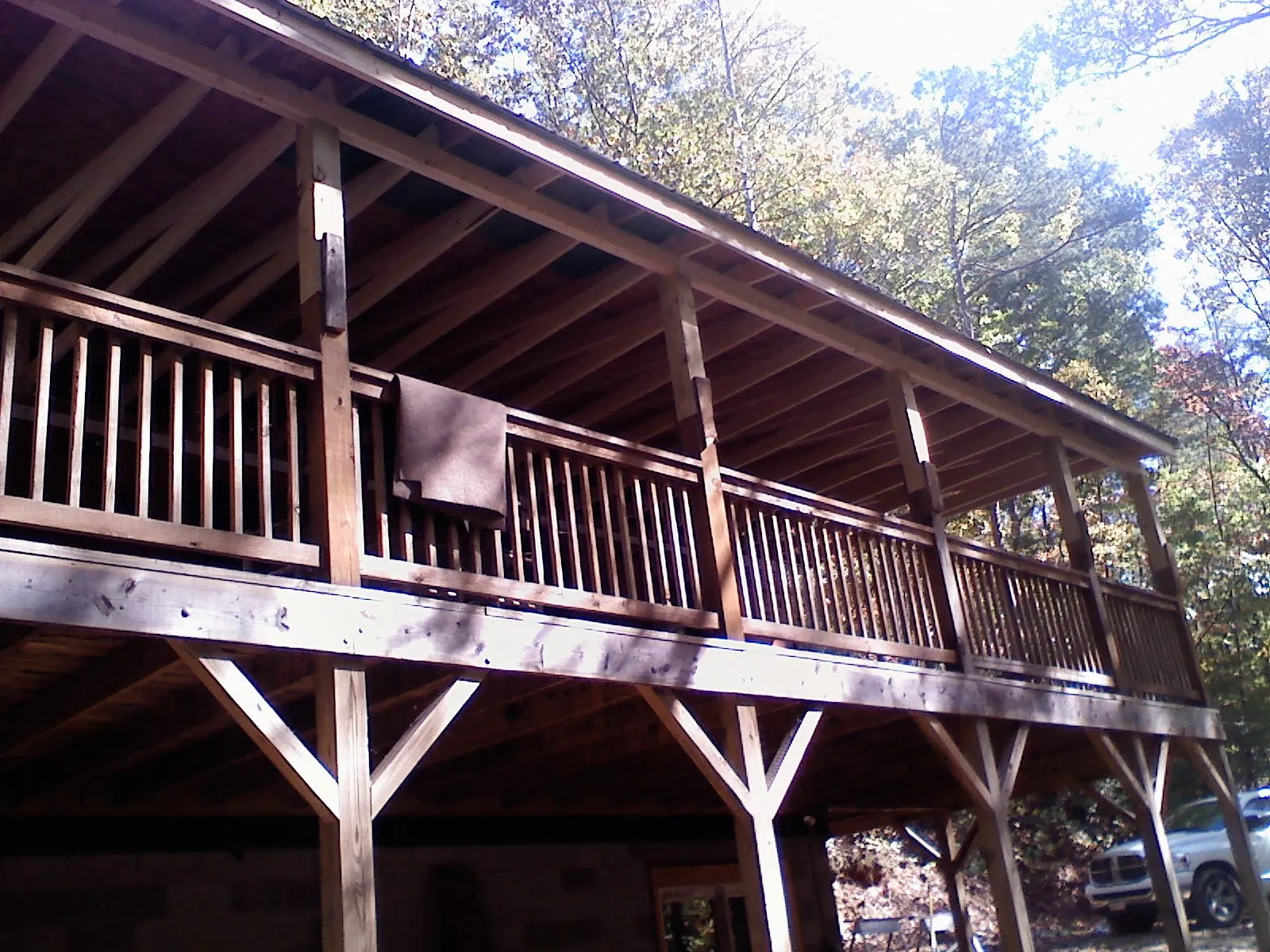Timber framing under a new elevated porch and deck — Roof Leak Repair in Zuni by Roofing Brothers